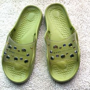 Marc Jacobs slide sandals with rhinestones
